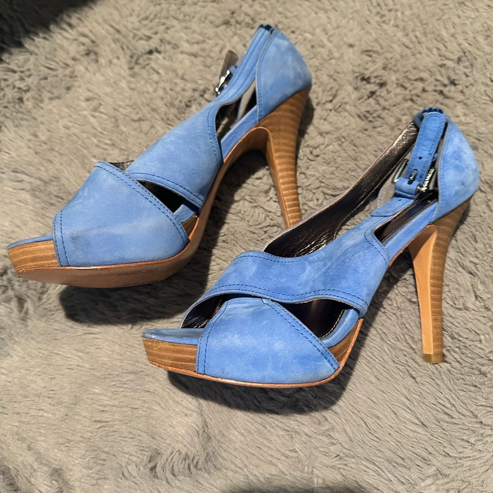 Coach Blue Open-Toe Heels - Picture 2 of 16